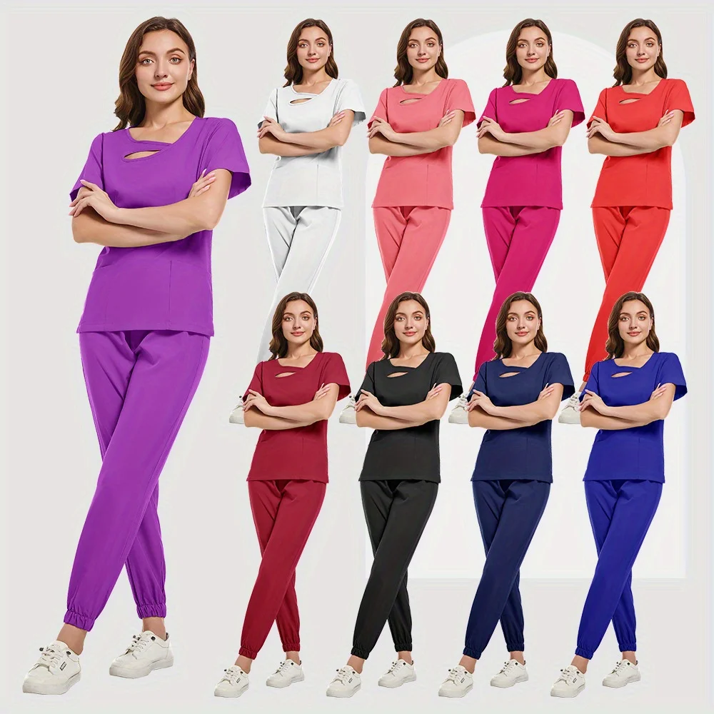 

Must-Have! Beauty Salon Essential: Design Sense-Infused Frosted Work Uniform Set