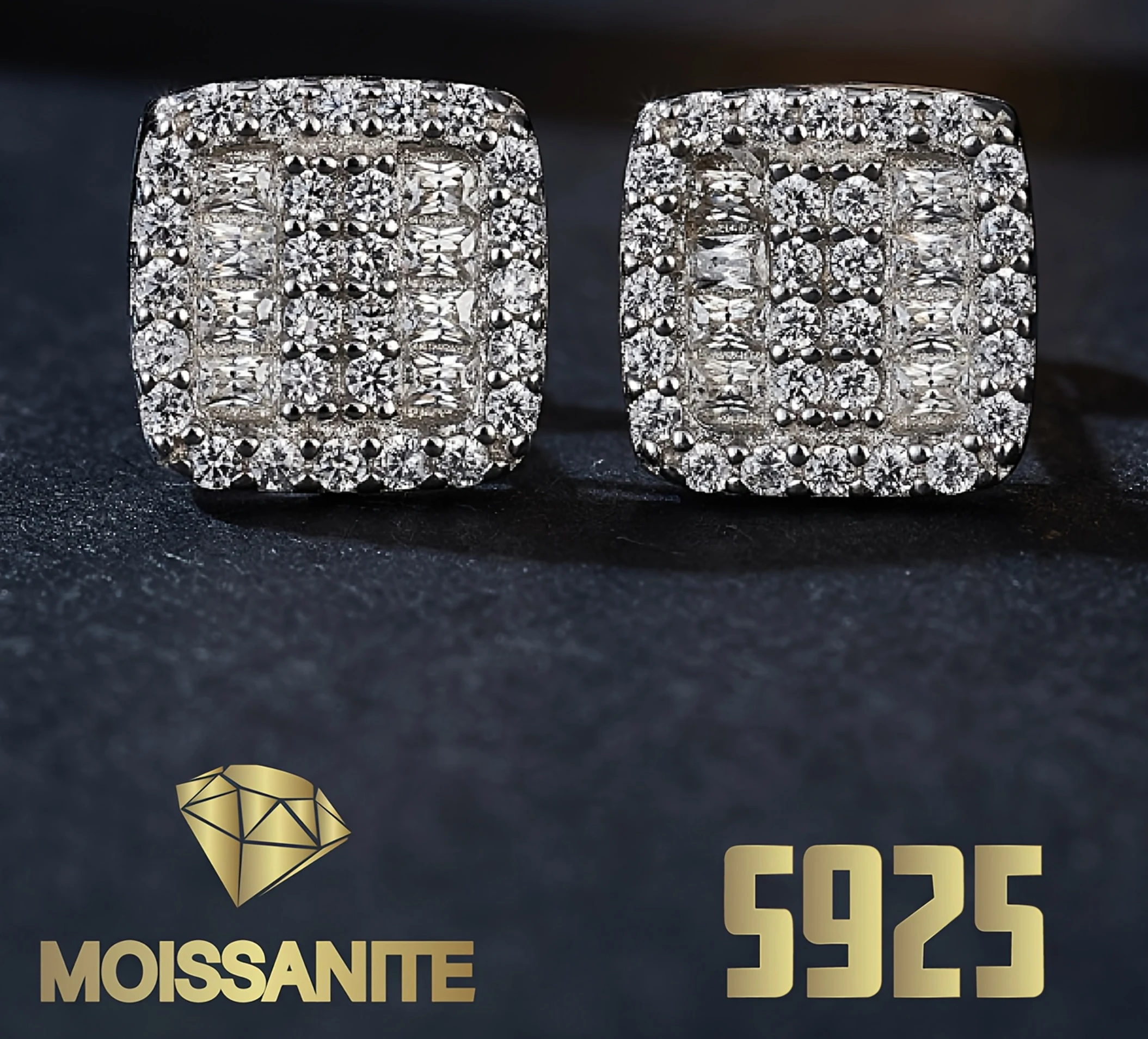 

Luxury Full Moissanite Earring 925 Sterling Dilver Stud Earrings for Women Gra Certificate Fashion Jewelry New 2025