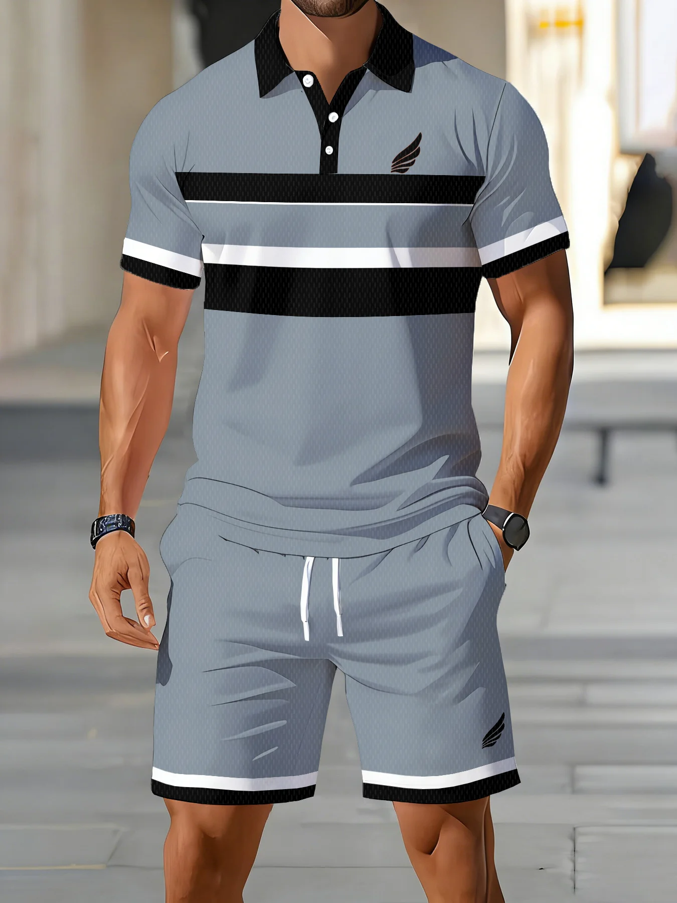 Ensemble de polos pour hommes été 2026 - Design imprimé 3D, respirant, léger, confortable, vêtements de mode pour hommes en plein air