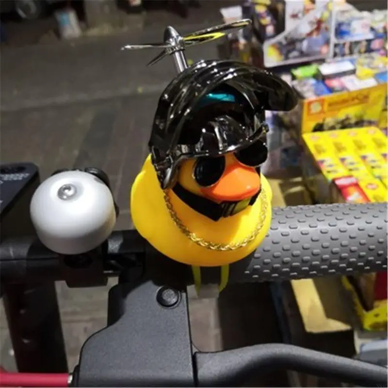 N84E Cycling Horn Báo động Vịt vàng với mũ bảo hiểm trang trí xe hơi Phụ nữ thích thiết bị xe đạp