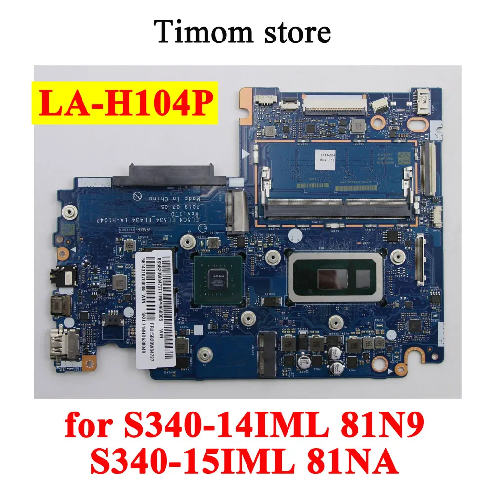 

I71051U I51021U 2G 4G GPU MB для S340-14IML 81N9 ideapad S340-15IML 81NA Оригинальная независимая материнская плата для ноутбука LA-H104P