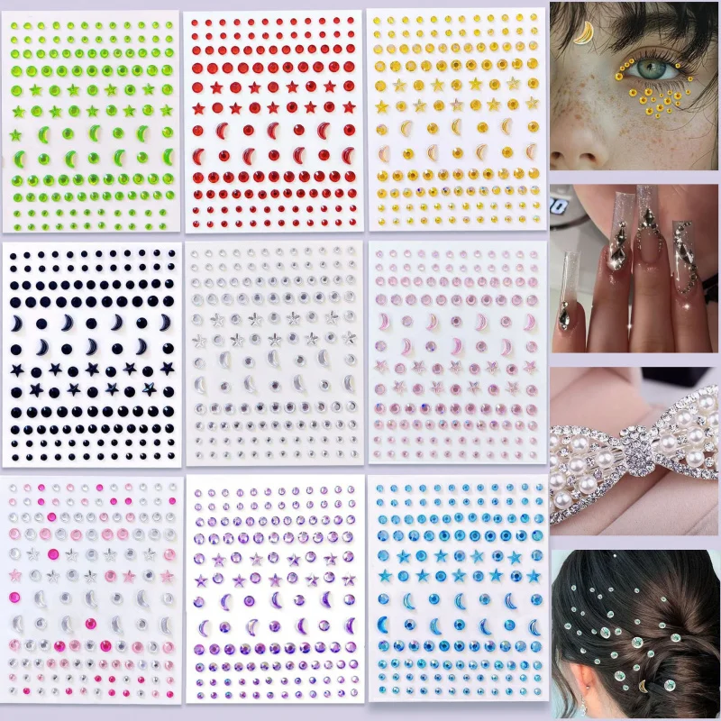 

Hot-Selling Eye Face Rhinestone Stickers Forehead Stickers, Children'S Stage Makeup Stickers Nail Art Rhinestone Stickers