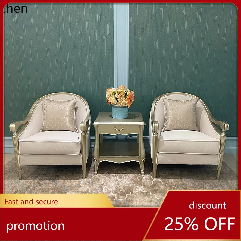 

HXL All Solid Wood Leisure Chair Sofa Single Cowhide Fabric Lazy Chair