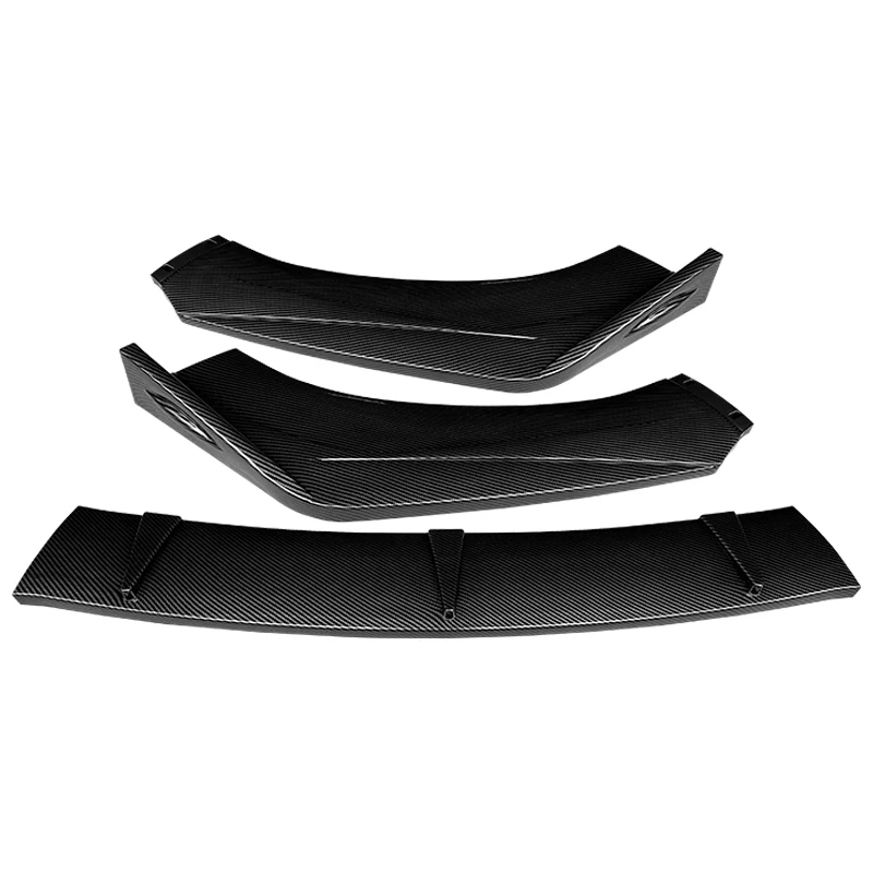 Car Body Kit For Mitsubishi Outlander 2015-2020 Accessories Carbon Look ABSFront Bumper Splitter Lip Spoiler Diffuser Deflector