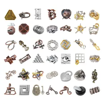 兒童成人金屬拼圖玩具 Rompecabezas Metalico 3D IQ Brain Teaser Casse Tete Juguetes Y Aficiones игрушки для детей 8 最佳銷售 3D金屬拼圖 - №4