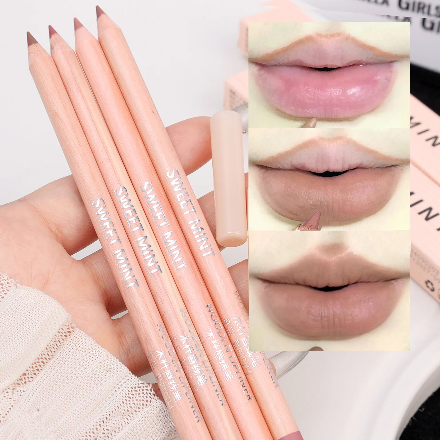 Matte Lipliner Pencil Waterproof Outline The Lips Contour Lipstick Long Lasting Natural Nude Brown Pink Lip Liner Korean Makeup