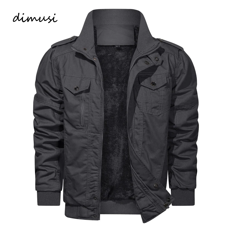 Autumn Winter Men Fleece Warm Jackets with Multi Pockets Thick Thermal Lined Coats Men Cotton Military Cargo Coats Clothing 6XL