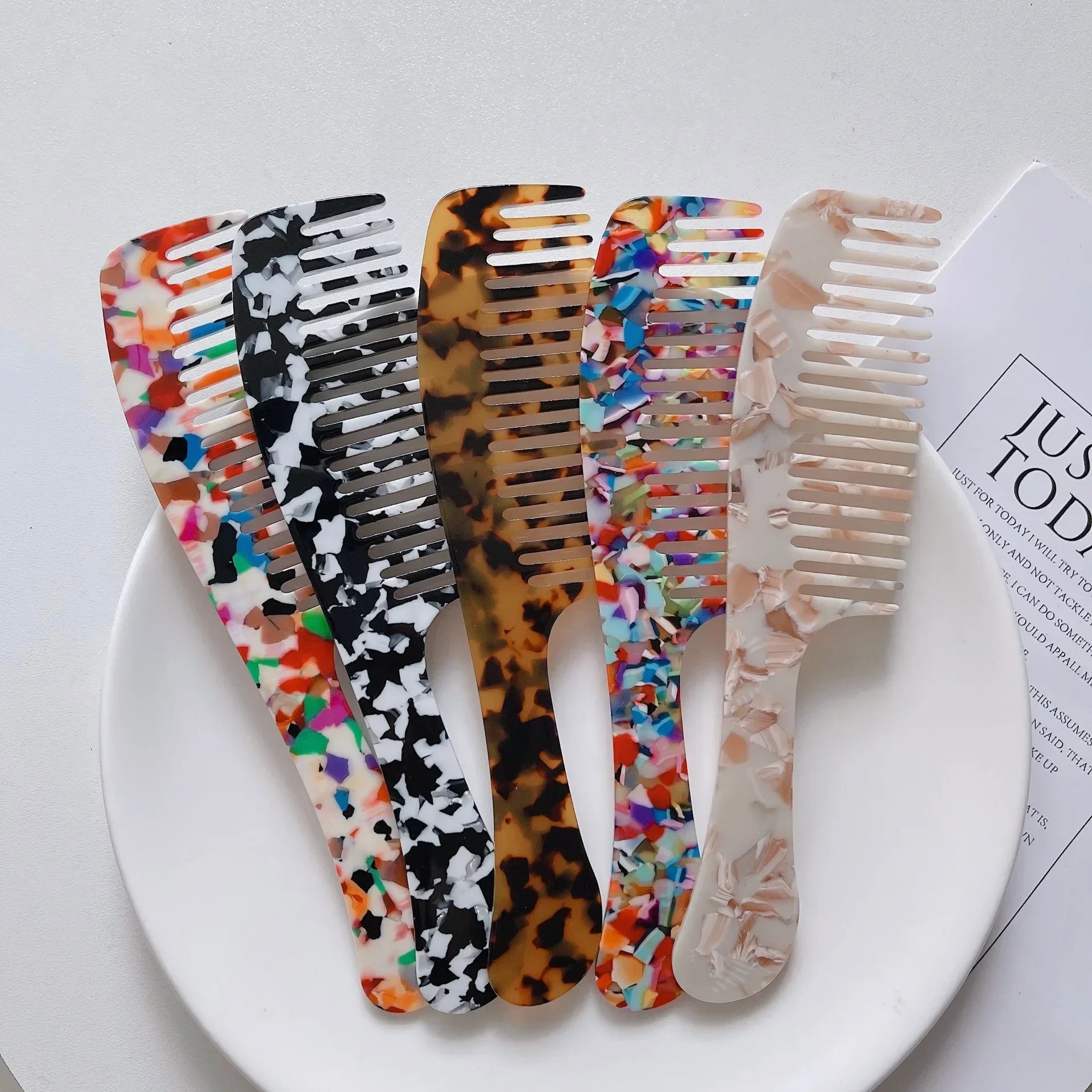 Acetate Hair Styling Comb Colorful Hairdressing Comb Hair Brush for Women Girls Styling Barber Salon Accessories Hair Comb