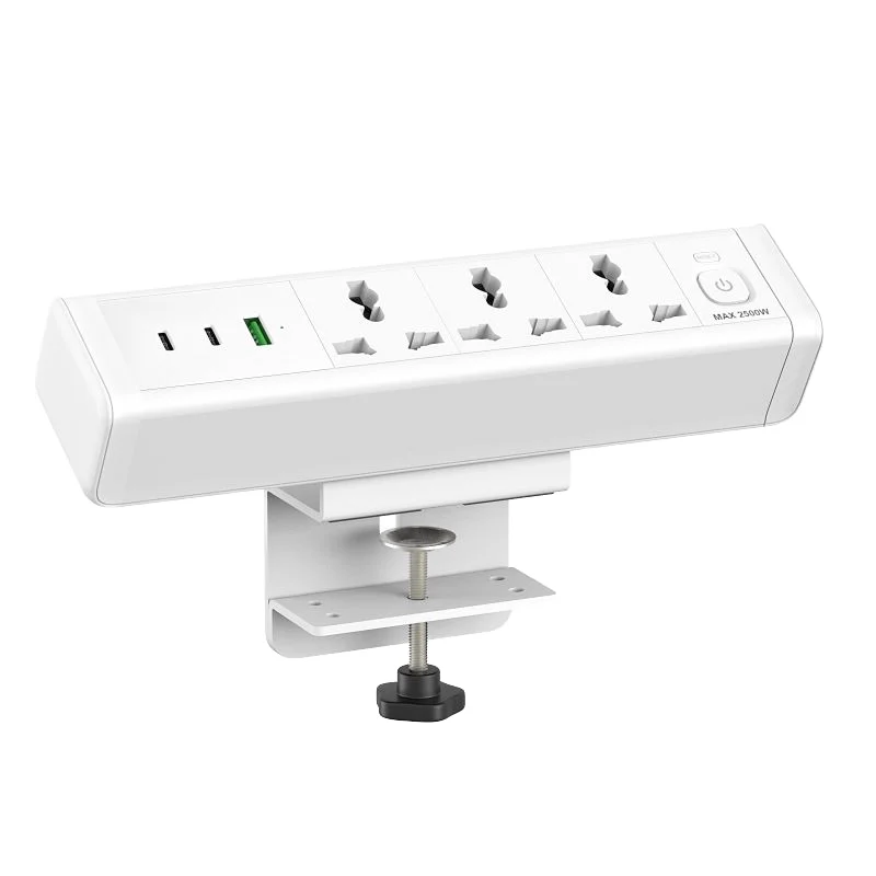 Customized White Color Official Aluminum Socket Power Distribution Unit PDU UK Cat6 Data Port USB A+C 20W