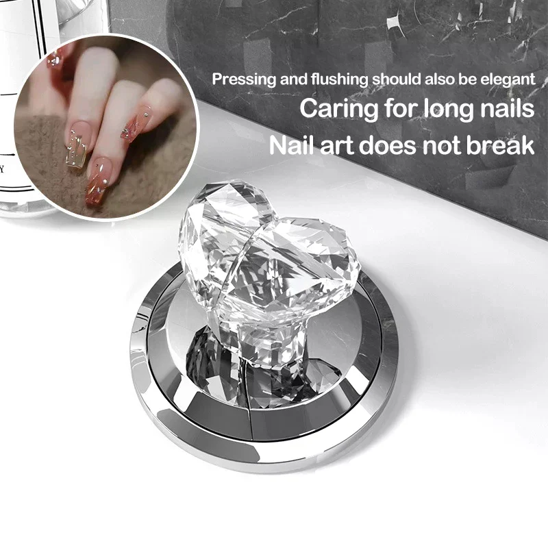 Heart Shaped Toilet Press Creative Multi Functional Toilet Toilet Tank Button Flushing And Lifting Cap Assistant Transparent