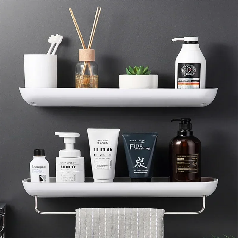 Bathroom storage rack Shower Storage Rac black/grey No dimonds punch-free hanging storage rack ABS material bathrom shampoo rack