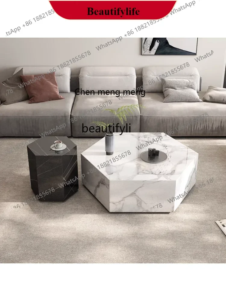 

G153 S Coffee Table Combination Living Room Minimalist Modern Stone Plate Marble Advanced Italian Style