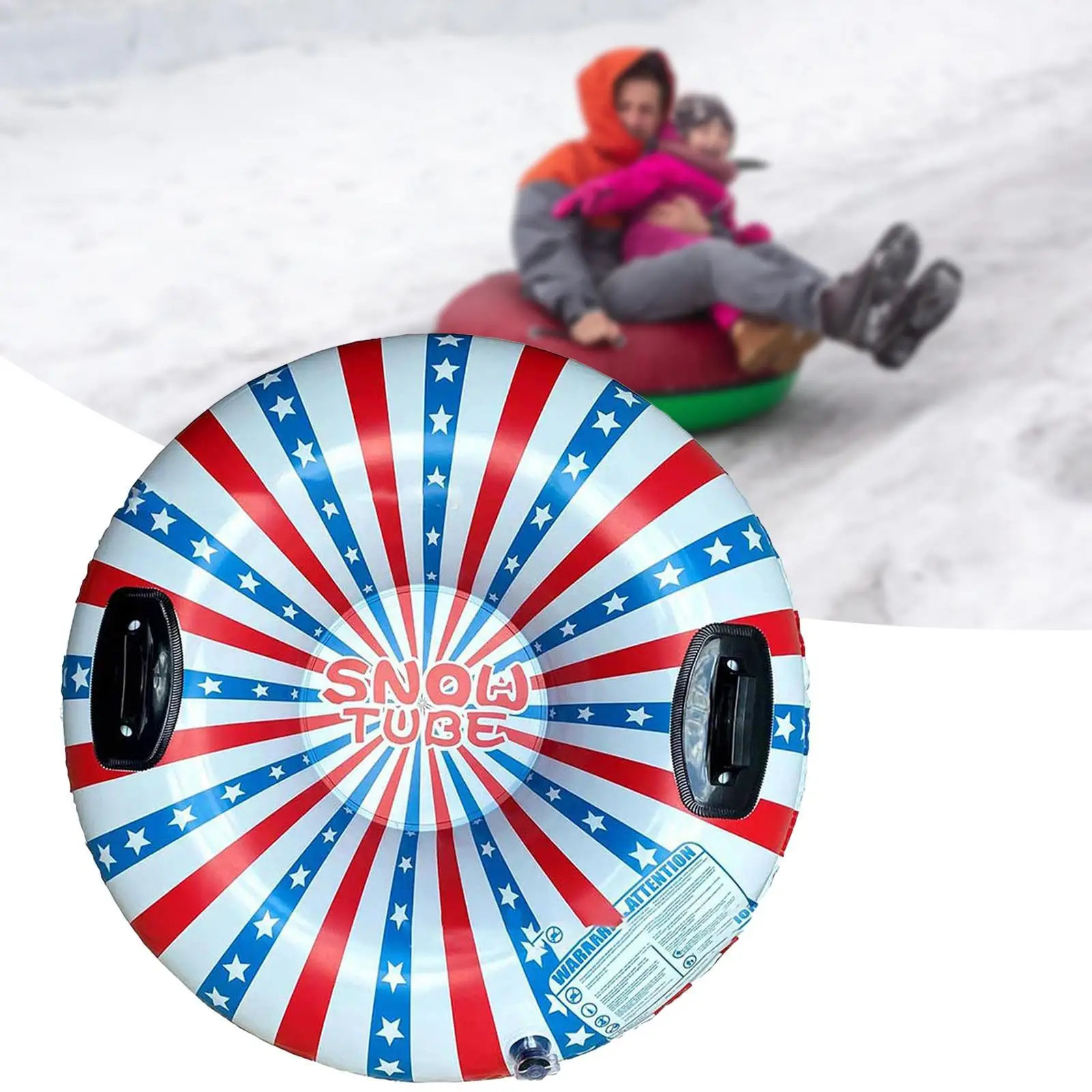 Inflatable Snow Tube, Inflatable Snow Sled Snow Sledge Kids Adults with Handles Winter Snow Tube for Games Winter Fun Party