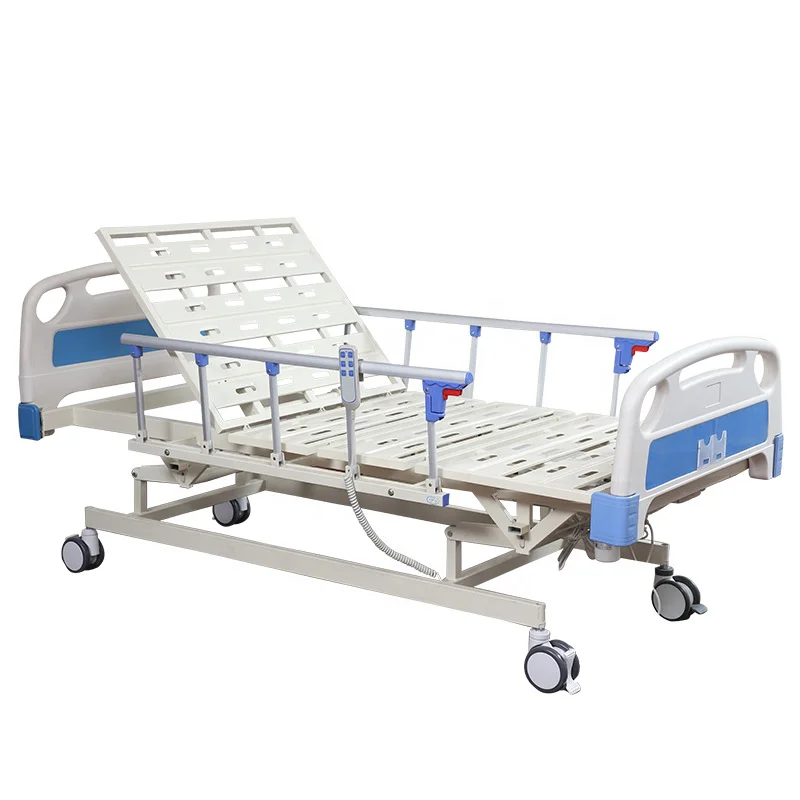 Medical 4-function hospital bed for paralyzed patient electric ICU simple nursing bed with remote control