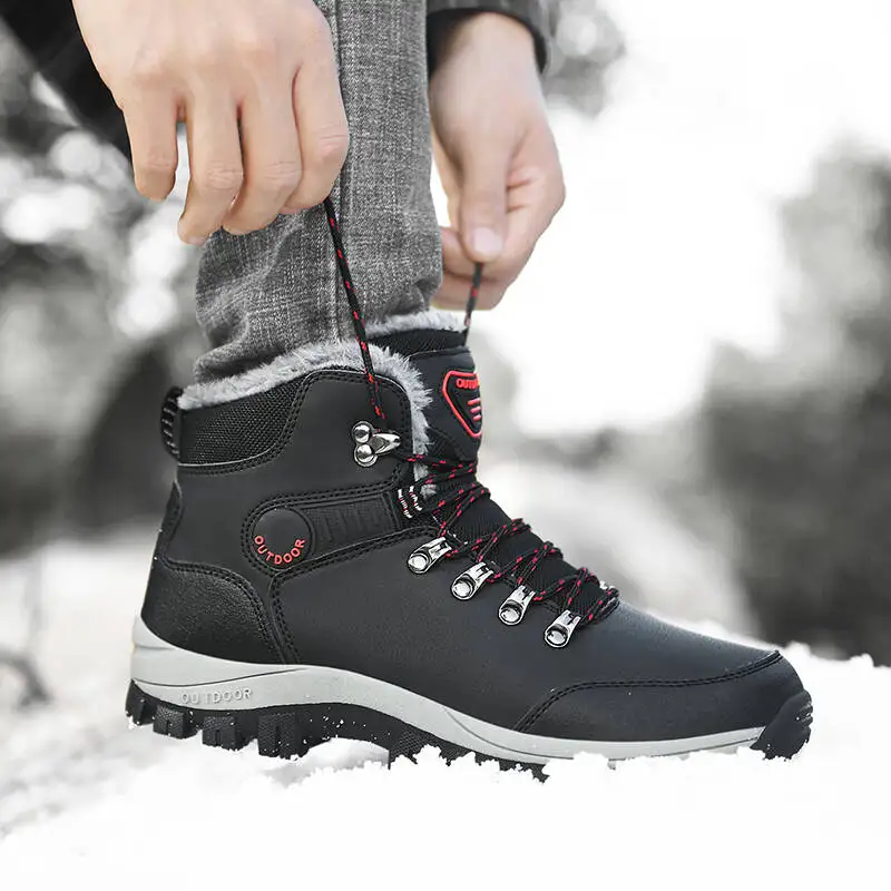 Winterstiefel für Herren aus Mikrofaser-Leder, Schneestiefel mit Plüschfutter, Warme Freizeitschuhe, Wasserdichte Herrenstiefel, Frühlings-Knöchelstiefel für Männer, Größen 36-48 – Detail 8