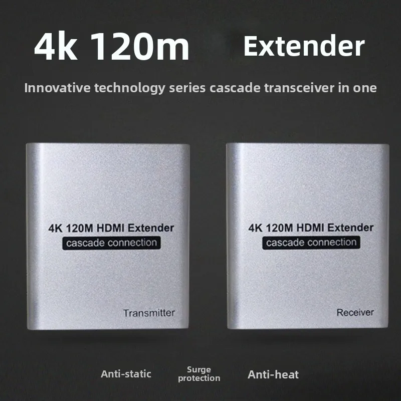 HD Extender Over 120M RJ45 Cat5E 6  4K 1080P HD Cascade Connection Extender over Ethernet Extender with Loop For PC