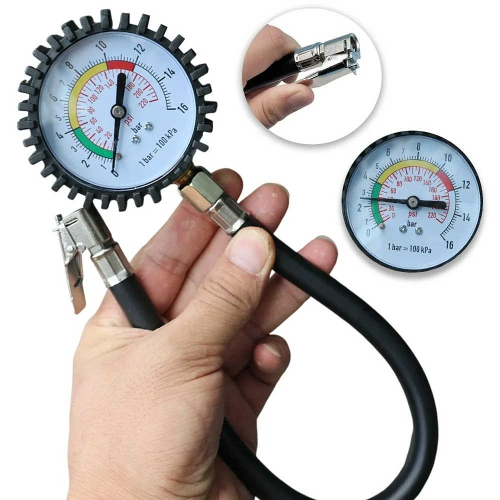

Car Tire Pressure Gauge Inflator Deflator 3 in 1 Universal High Precision Oil Hydraulic Dial Motorcycle Truck Tire Repair Tools