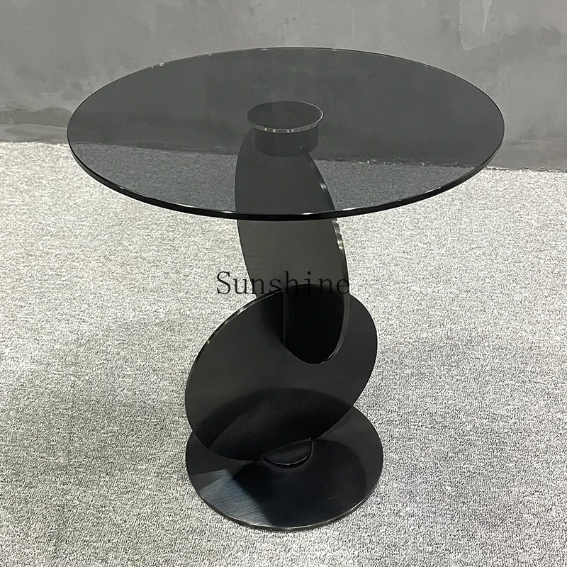 

Italian sofa stainless steel edge table creative modern minimalist high-end small coffee table