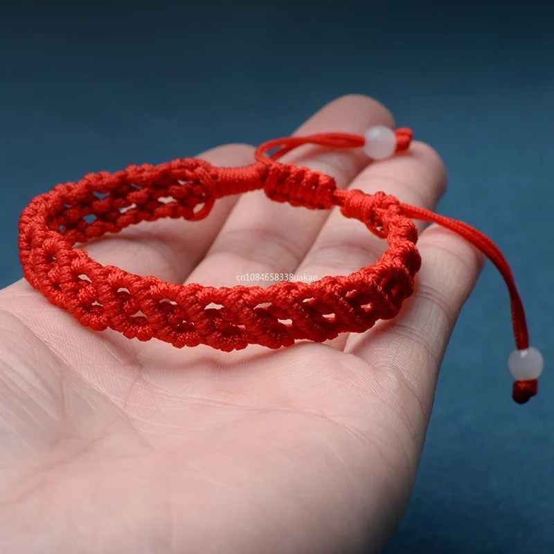 1pcs Handmade Braided Lucky Red Thread Bracelet Adjustable Ethnic Braslet Men Women Friendship Braclet Yoga Meditation Bracelet