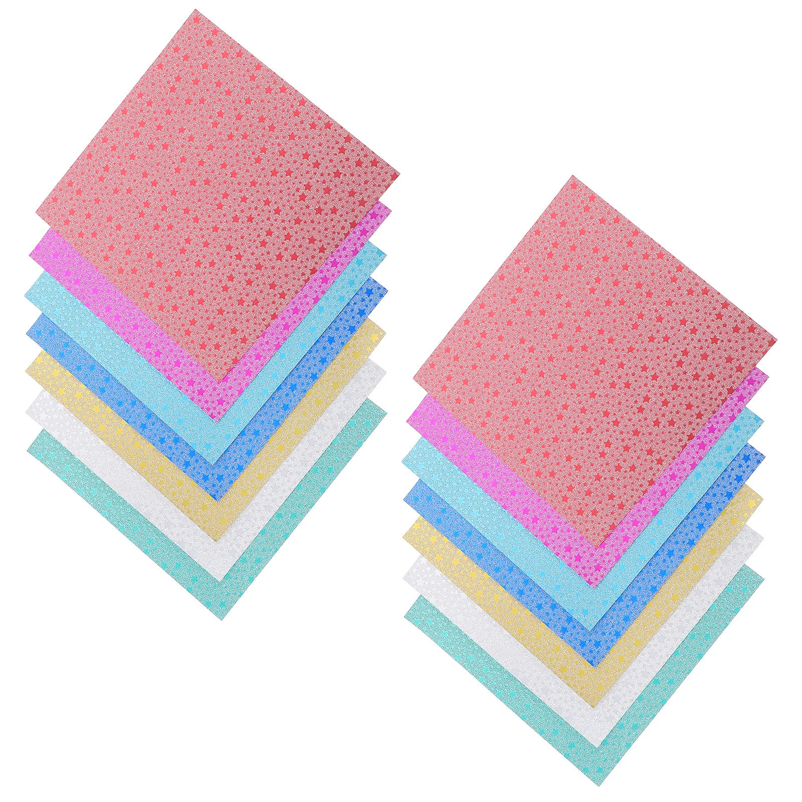 28Pcs 무지개빛 종이 접기 키트 어린이를위한 반짝 이는 컬러 카드 스톡 사각형 수공예품 크리 에이 티브 DIY 재미있는 활동