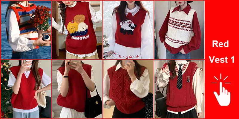 Green Knit Vest Printed Sleeveless Pullover Oversized Women Sweater Vest 2026 New Y2K Vintage Knitwear Women's Autumn Clothing