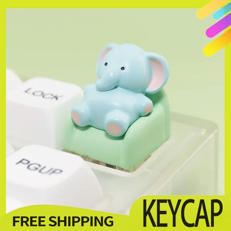 3d Cartoon Keycaps Elephant Resin Diy Custom Keycaps Personalized Cute Key Caps For Cherry Mx Switches Mechanical Keyboard