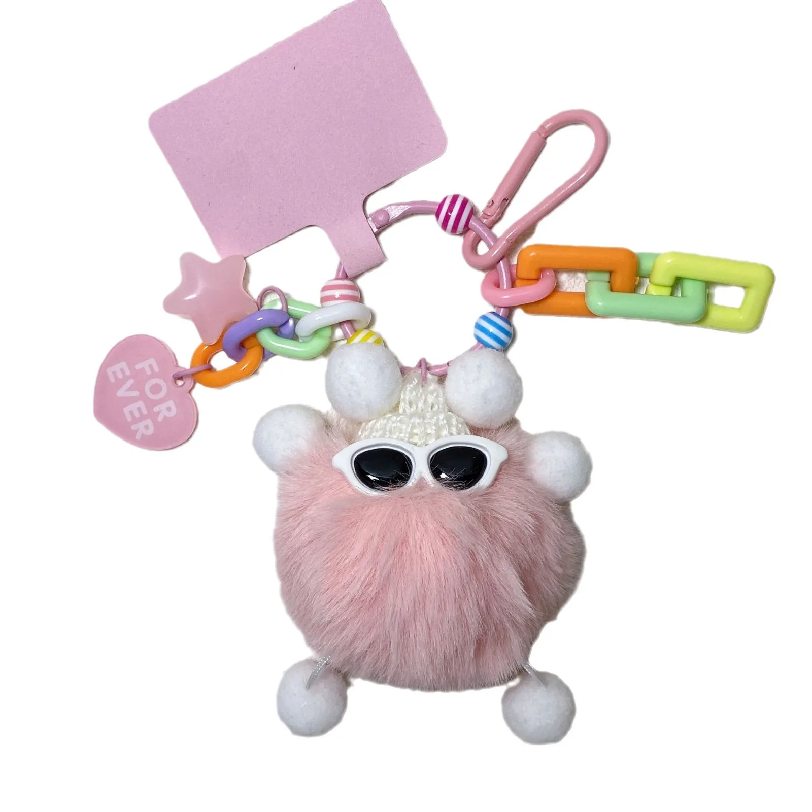 

New Cute Pet Coal Ball Monster Doll Pendant, Anti-loss Key Chain, Schoolbag Pendant, Plush Key Chain