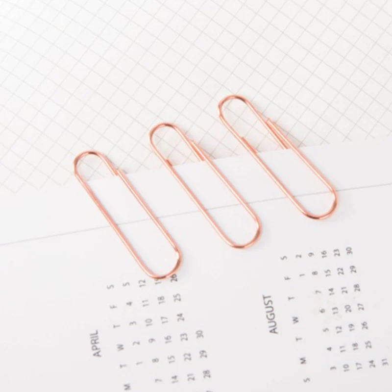 50/120pcs Mini Rose Gold Silver Note Paper Clips Decorative Gold Binder Shape Decor Stationery Supplies For Office Clips