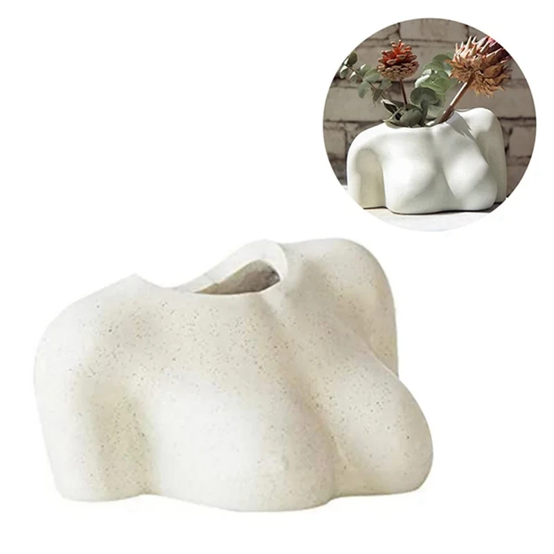 Mini vaso inferior para corpo feminino, plantador em formato de corpo com furos de drenagem, vaso de plantas de resina, lindo natal b