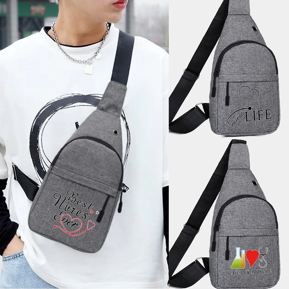 

Men Backpack Shoulder Bag Chest Bags Anti-theft Crossbody Bags Nurse Print Women Handbags Lipstick Travel Essential Storage Bag