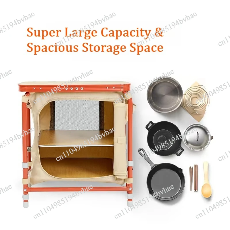 Camping Storage Box Foldable Cabinet Outdoor Picnic Multifunctional Portable Sundry Organizer Foldable Chest