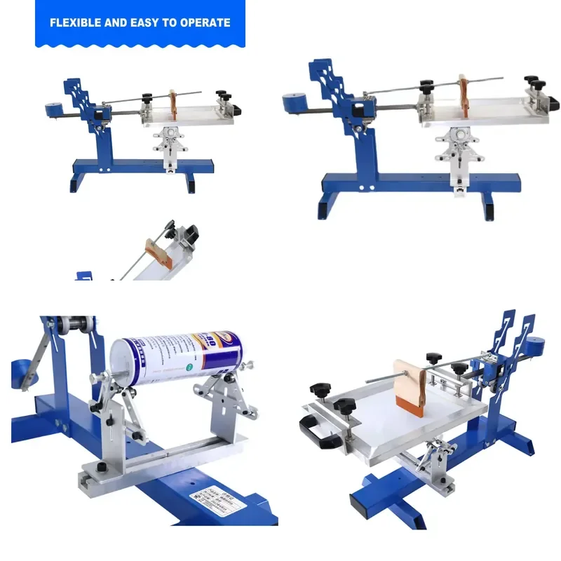 Manual Curved Screen Printing Machine for Cosmetic Bottle Water Cup Cylindrical Arc Pen Glass Bottle Printing Table DIY Tool