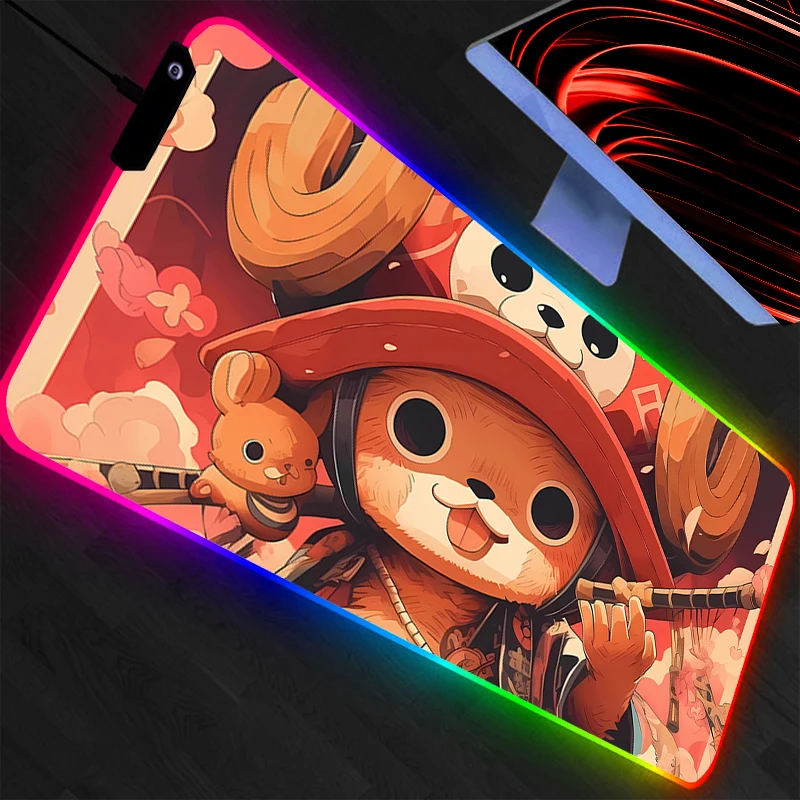 One Piece RGB Mouse Pad Gamers Large Computer Extended Game LED Mousepad Desk Mat Keyboard Rubber Backlight Carpet  Durable