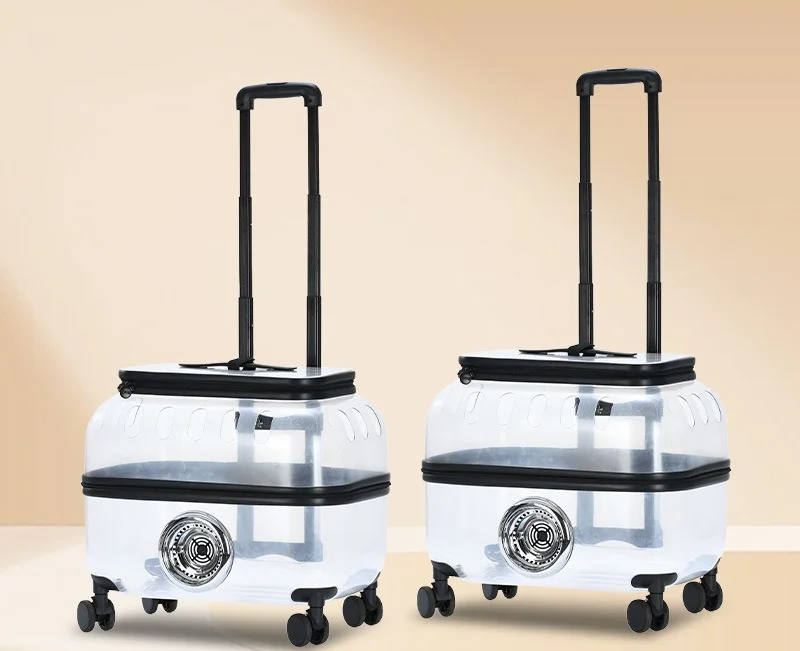 Pet Trolley Case Transparent Cat Suitcase Large Capacity Cat Out Cart Two Cats Multi-cat Portable Space Capsule