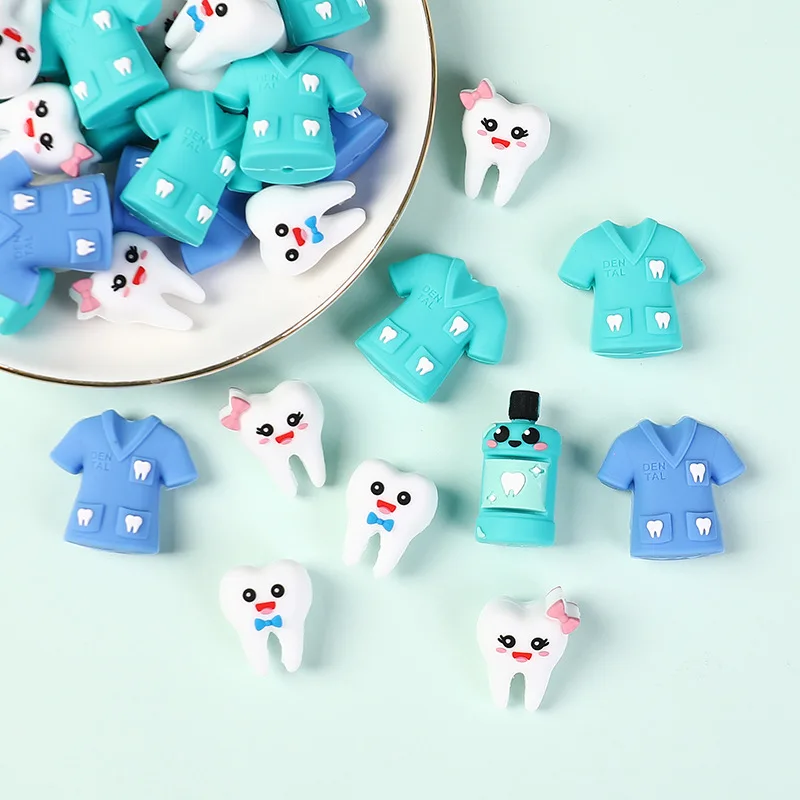 

20/50PCS 3D Silicone Beads Food Grade Focal Beads For Jewelry Making DIY Pen KeyChain Accessories Baby Silicone Beads