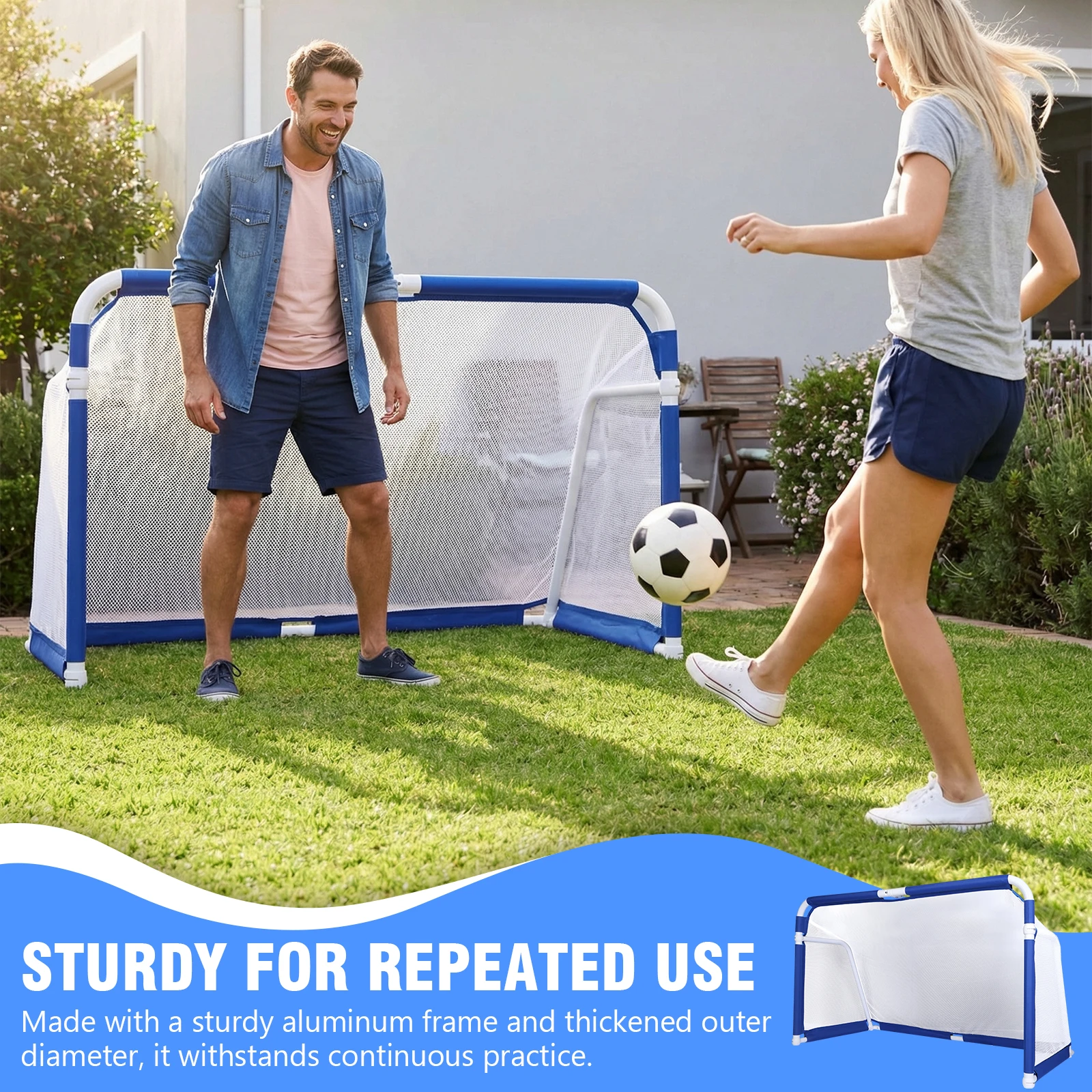 

Складная футбольная сетка 5x3 фута для двора, парка, поля, портативные футбольные ворота, тренировочное оборудование для занятий спортом на открытом воздухе