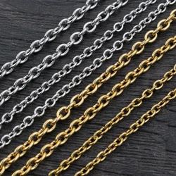5 Meters/Lot Never Fade Stainless Steel Cross Necklace Chains Bulk For DIY Jewelry Findings Making Materials Handmade Supplies
