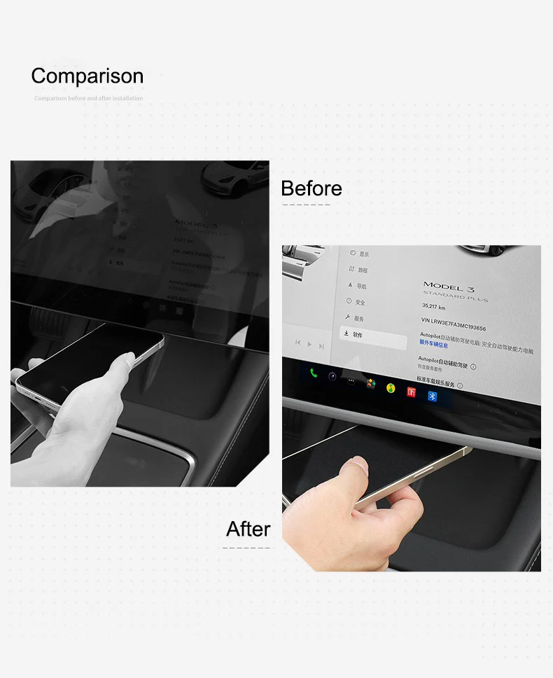 For Tesla Model Y/3 2021-2024 Protector Frame Edge Cover  Model 3 Highland Navigation Screen TPE Protective Case Card Organizer