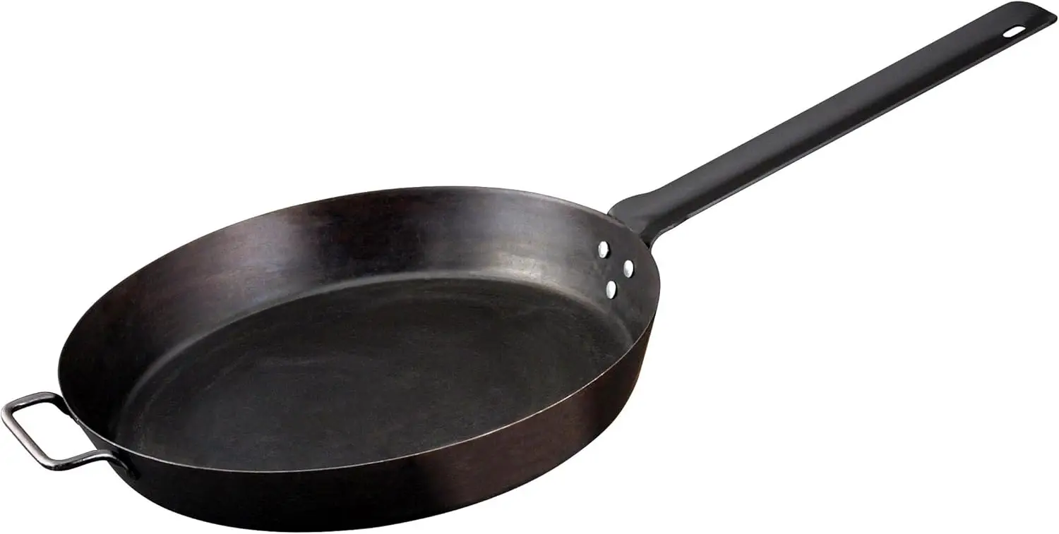 

20" Seasoned Steel Skillet - Professional Cast Iron Pan for Outdoor Cooking, Perfect for Camping and Grilling