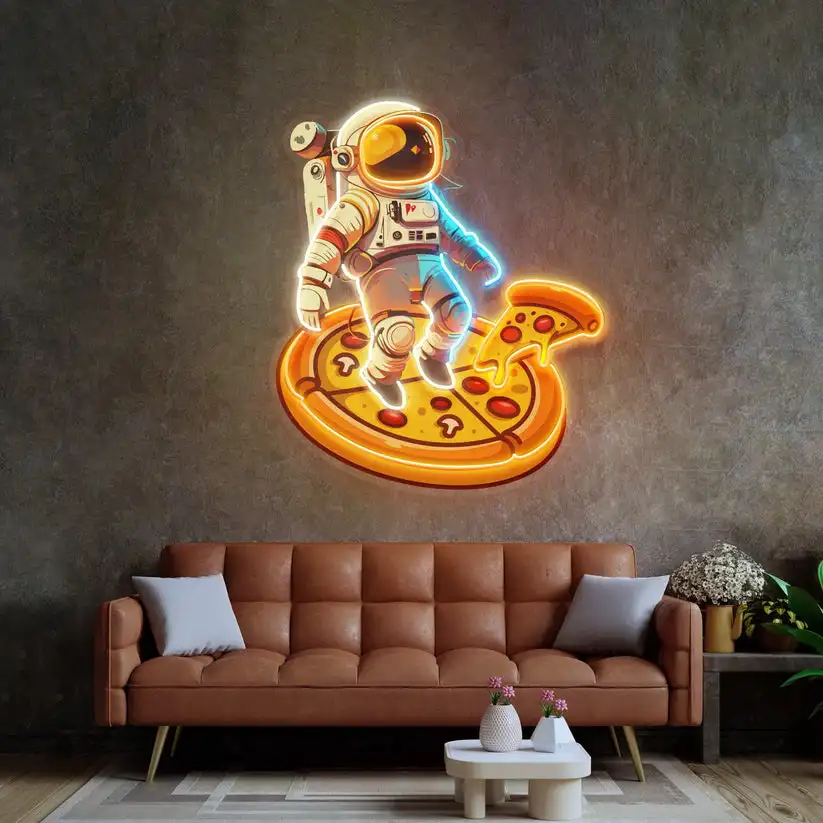 

Astronaut Pizza Neon Sign Aesthetic Acrylic Artwork Wall Art Decor Fast Food Neon Restaurant Business Store Neon Astronaut Space