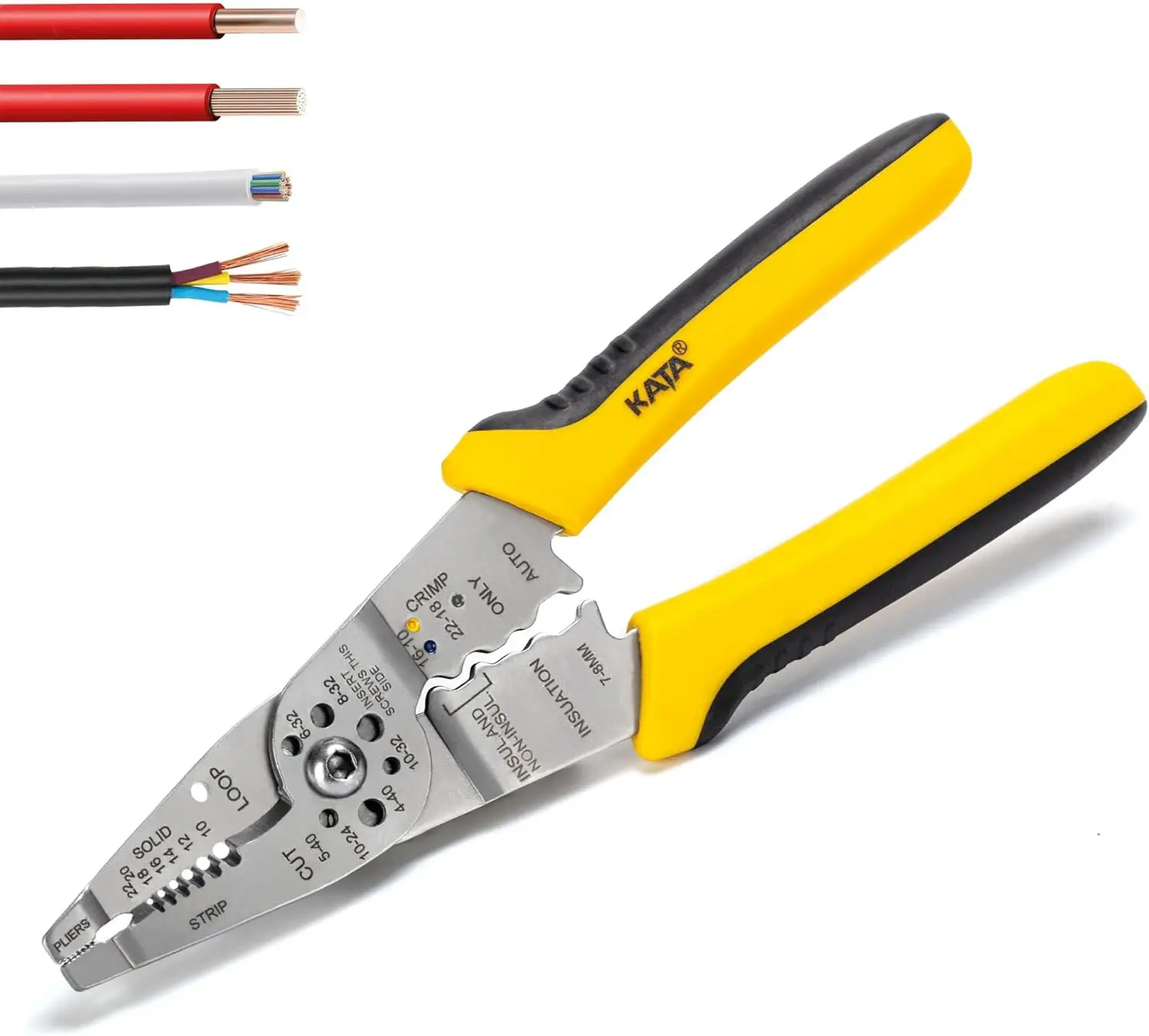 

Professional 8-Inch Wire Stripper Tool for Electricians - Multipurpose Hand Tool with Non-Slip Grip for 10-22 AWG Wires