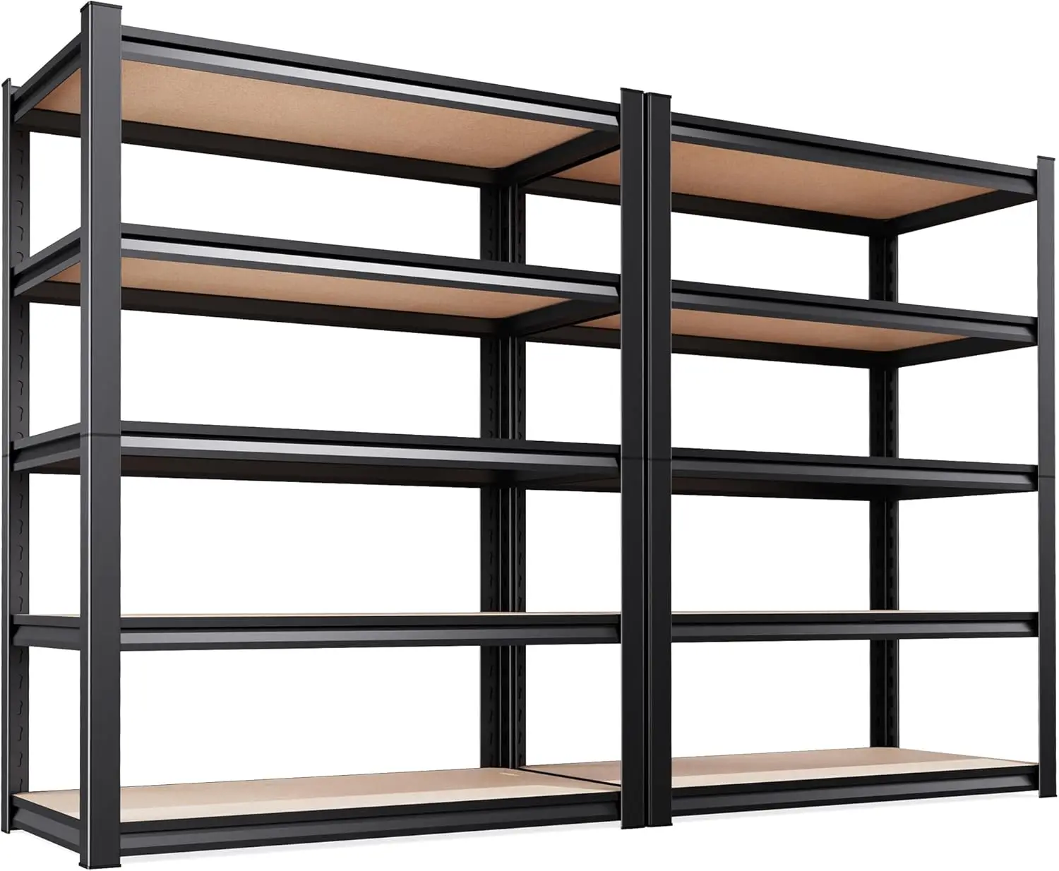 

Set of 2 Heavy Duty Garage Shelving, 5-Tier Storage Shelves, 2000LBS Metal Shelf, Adjustable Shelving Unit, for Basement