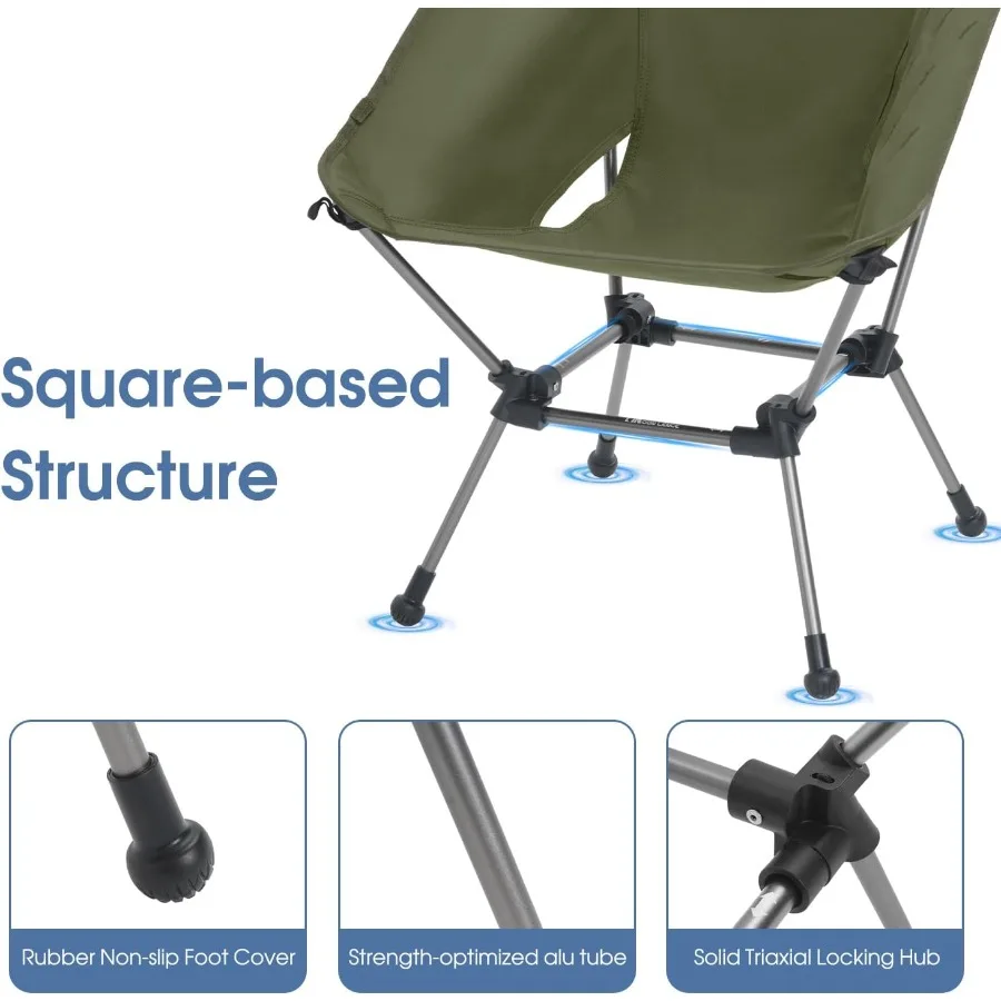 كرسي التخييم بالإضافة إلى حجم مريح مطور للمغامرات الخارجية لا يزال كرسي محمول مدمج وخفيف الوزن مثالي قابل للطي