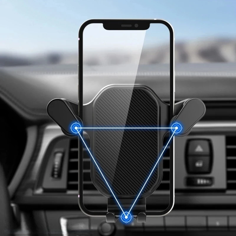 Gravity Car Phone Holder Mobile Phone Stand GPS Support Car Air Vent Mount Extension Hook for All Smartphone New Triangle design