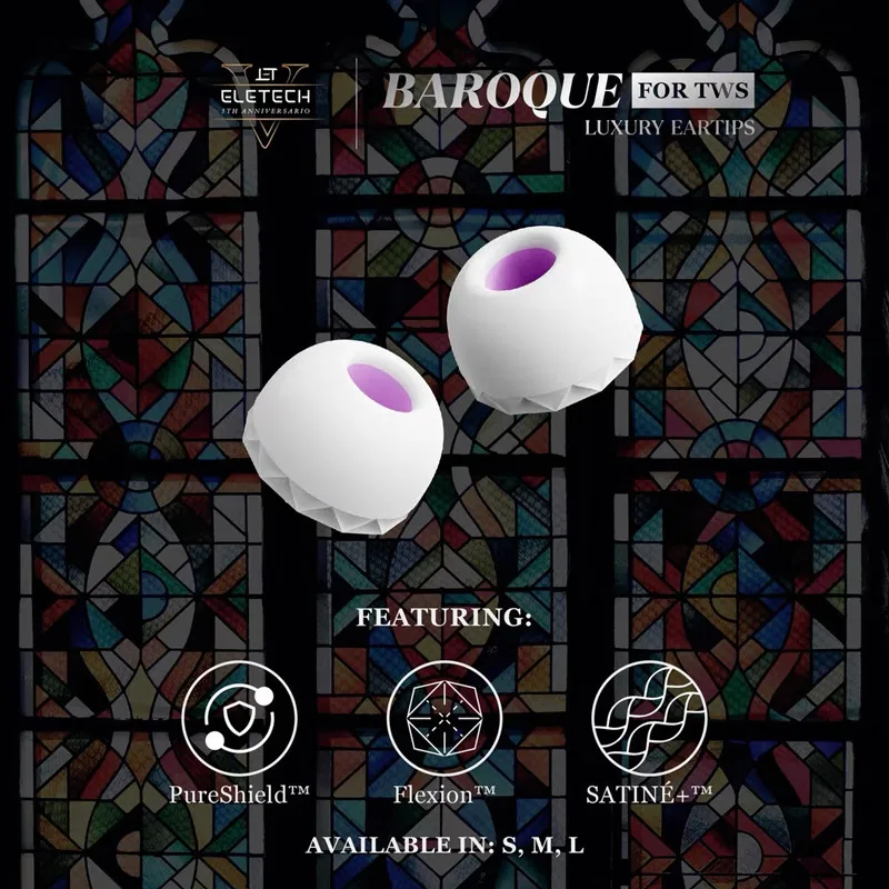 

Eletech Baroque Silicon Eartips Earbuds For TWS True Wireless Bluetooth Earphone Ear Tips