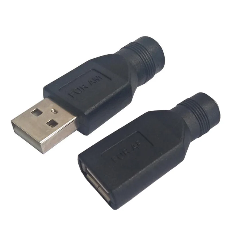 5v dc fêmea tomada de alimentação para usb 2.0 tipo um macho tomada dc conector adaptador fêmea jack dc plugues de alimentação diy portátil 5.5*2.1mm