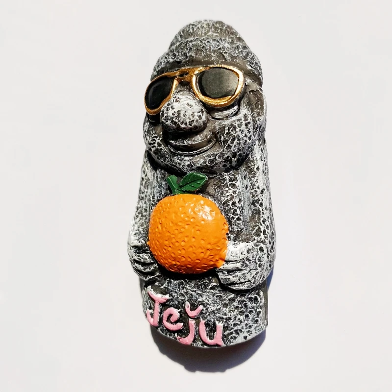 كوريا الجنوبية، جزيرة جيجو، حجر الجد، تذكار سياحي، لوحة ثلاثية الأبعاد، ديكور معلق، ملصق ثلاجة مغناطيسي #3