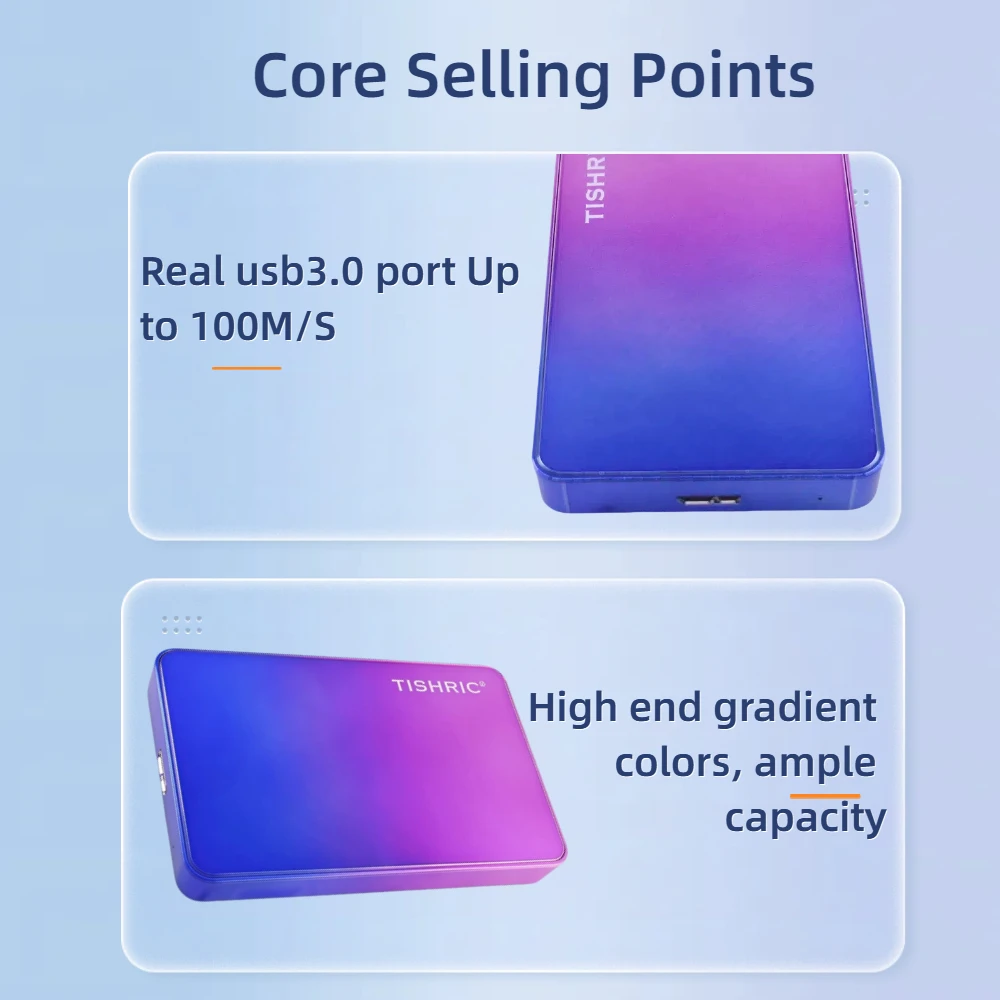 티쉬릭 외장 하드 드라이브 160GB 320GB 500GB 1TB HDD 2.5인치 USB3.0 스토리지 하드 디스크 TV PS4 Xbox PC 노트북 호환