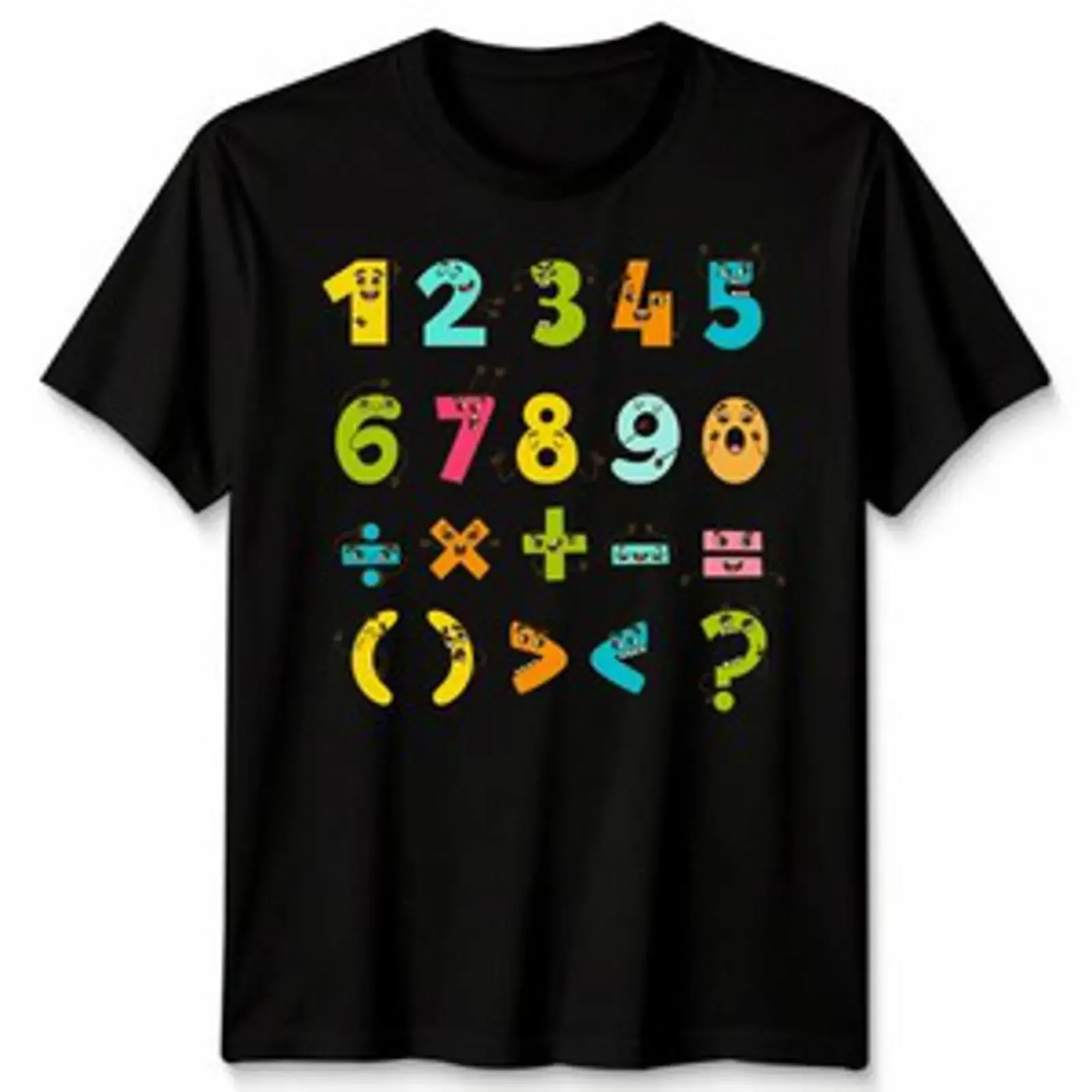 Camiseta para hombre con símbolos del día de las matemáticas, número, aritmética, nacional, dibujos animados vintage, lavada