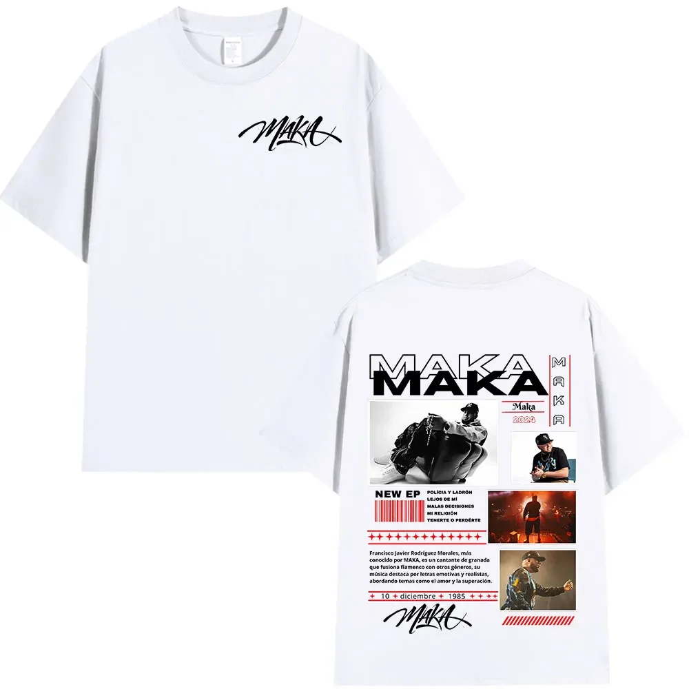 Rapper Maka Tour Merch T Shirts Men Women Clothing Fashion Vintage T-shirt Cotton Casual High Quality Cotton T Shirt Streetwear image 4